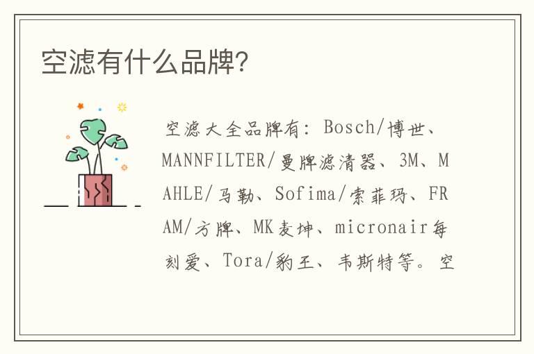空滤有什么品牌？