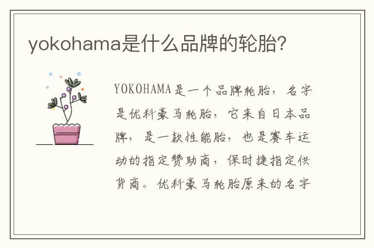 yokohama是什么品牌的轮胎？