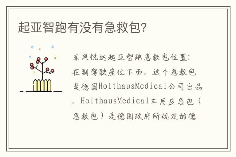 起亚智跑有没有急救包？