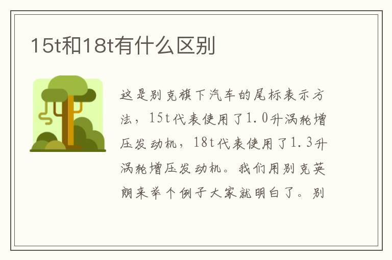 15t和18t有什么区别