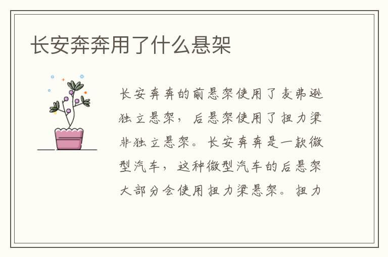 长安奔奔用了什么悬架