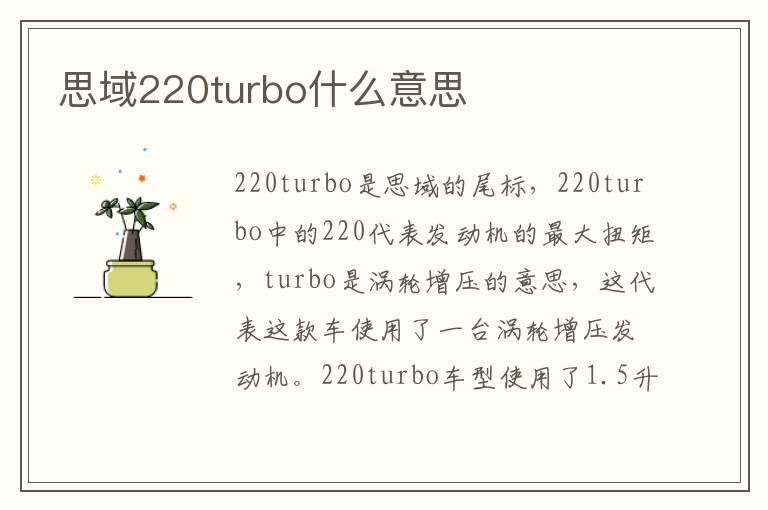 思域220turbo什么意思