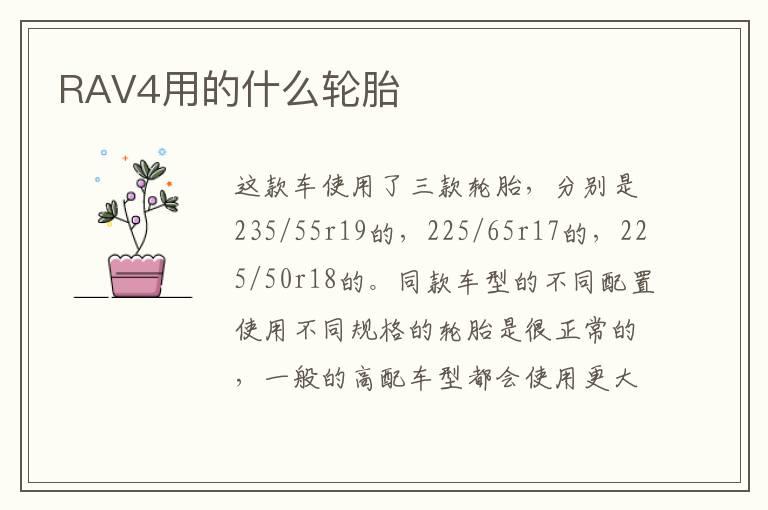 RAV4用的什么轮胎