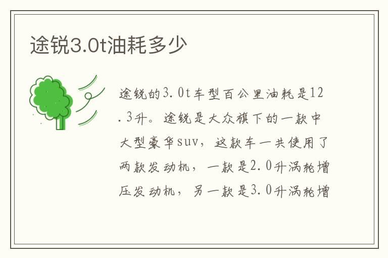 途锐3.0t油耗多少