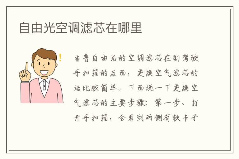自由光空调滤芯在哪里