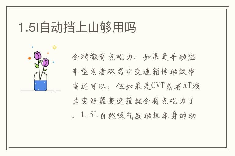 1.5l自动挡上山够用吗