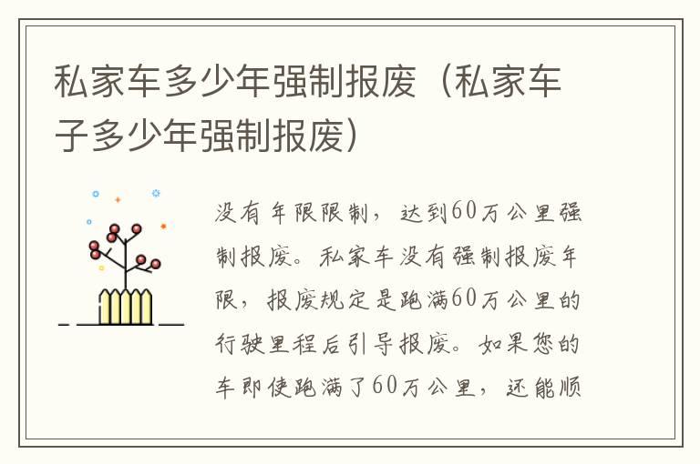 私家车多少年强制报废（私家车子多少年强制报废）