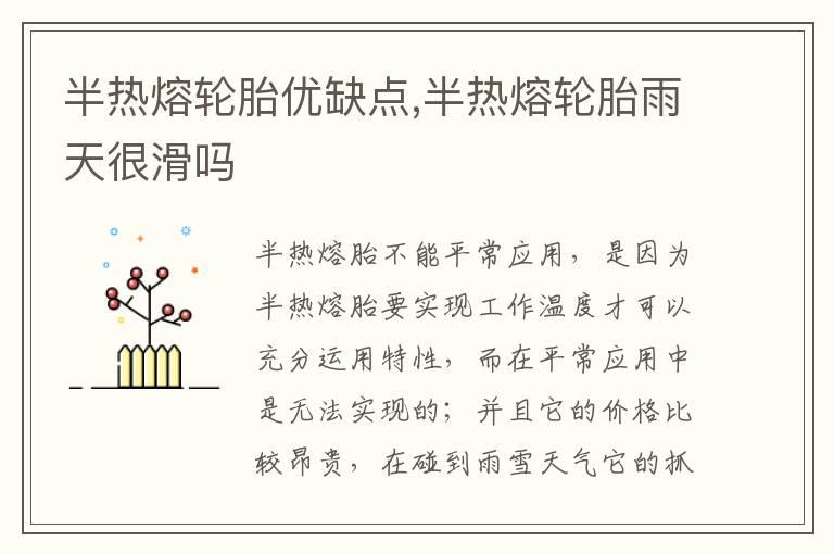 半热熔轮胎优缺点,半热熔轮胎雨天很滑吗