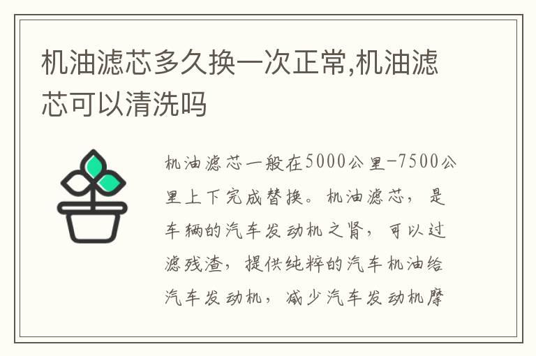 机油滤芯多久换一次正常,机油滤芯可以清洗吗
