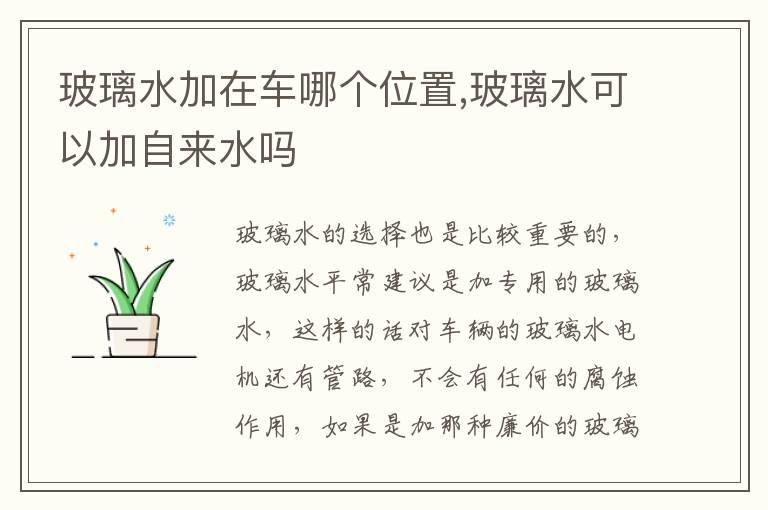玻璃水加在车哪个位置,玻璃水可以加自来水吗