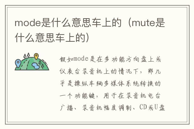 mode是什么意思车上的（mute是什么意思车上的）