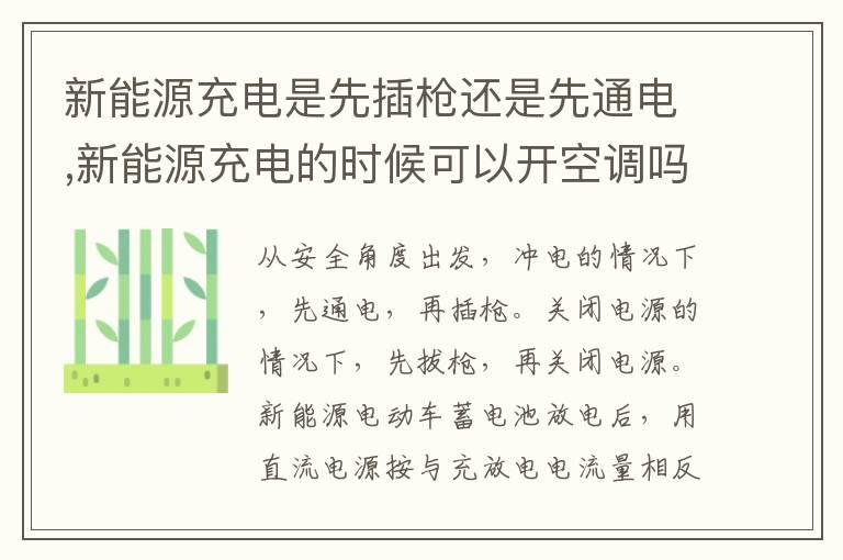 新能源充电是先插枪还是先通电,新能源充电的时候可以开空调吗