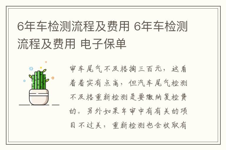 6年车检测流程及费用 6年车检测流程及费用 电子保单