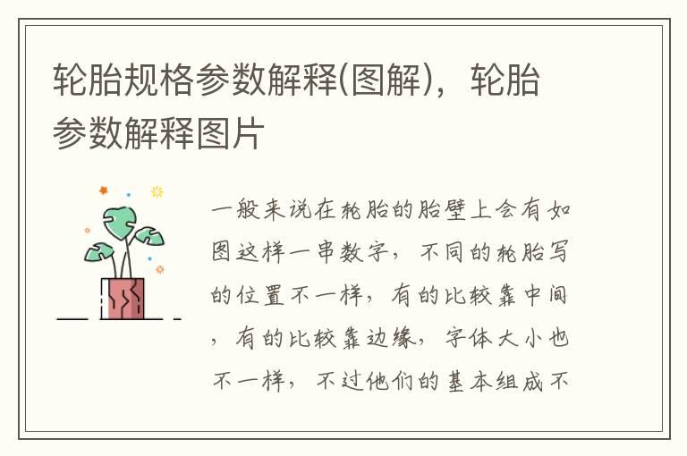 轮胎规格参数解释(图解)，轮胎参数解释图片