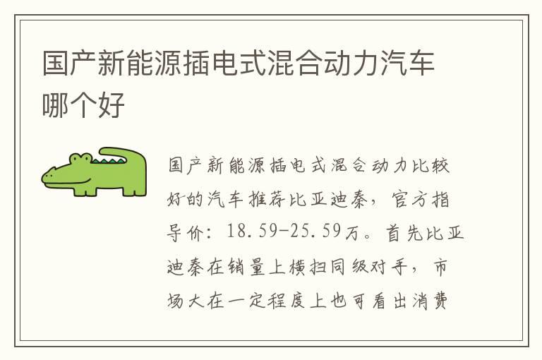 国产新能源插电式混合动力汽车哪个好