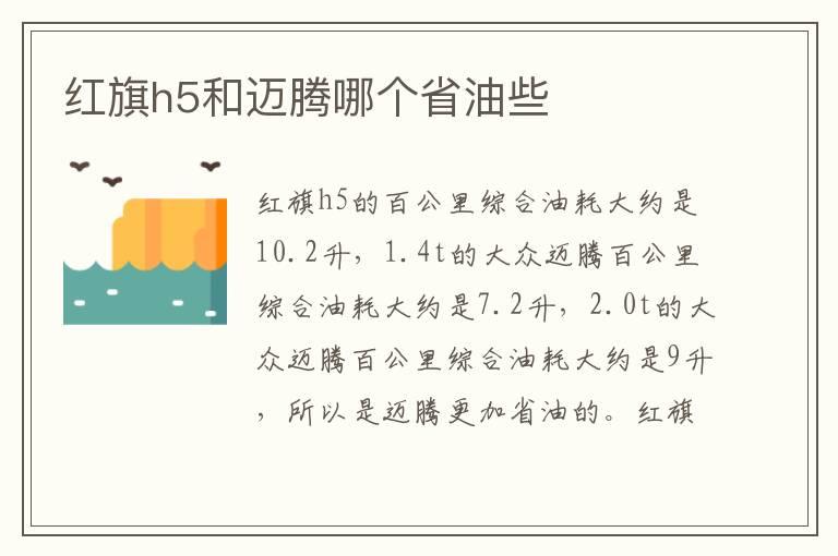 红旗h5和迈腾哪个省油些