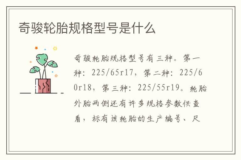 奇骏轮胎规格型号是什么