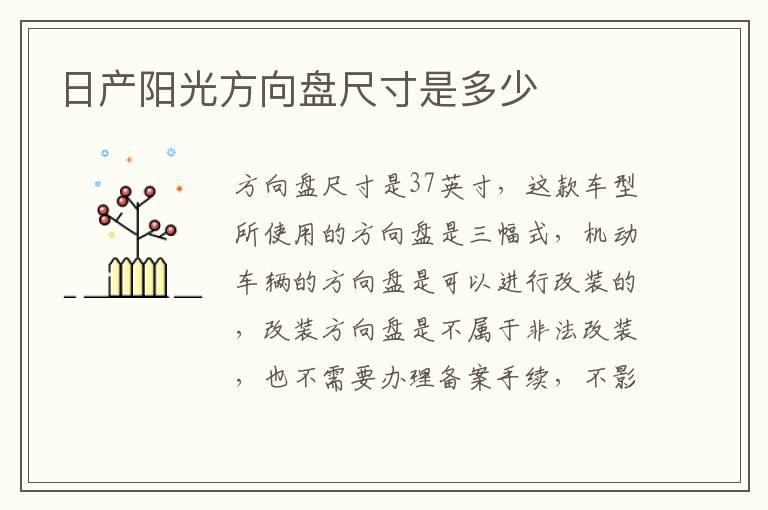 日产阳光方向盘尺寸是多少