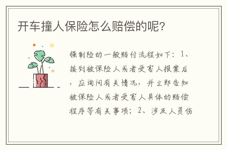 开车撞人保险怎么赔偿的呢?