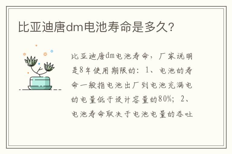 比亚迪唐dm电池寿命是多久?
