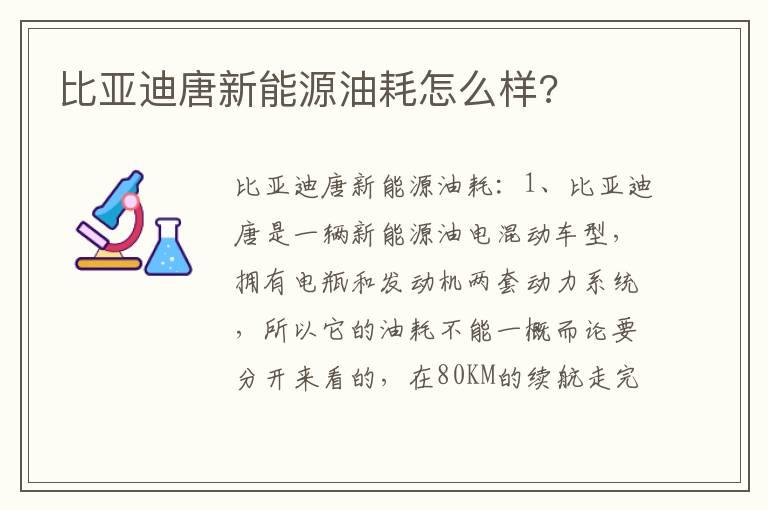 比亚迪唐新能源油耗怎么样?