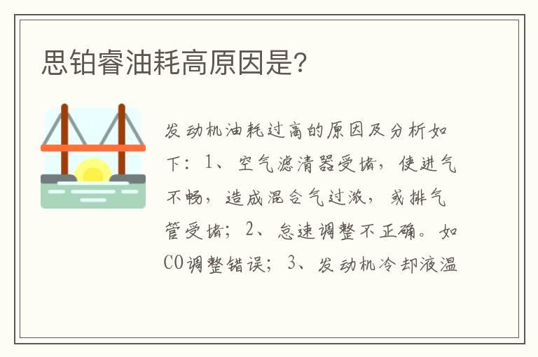 思铂睿油耗高原因是?