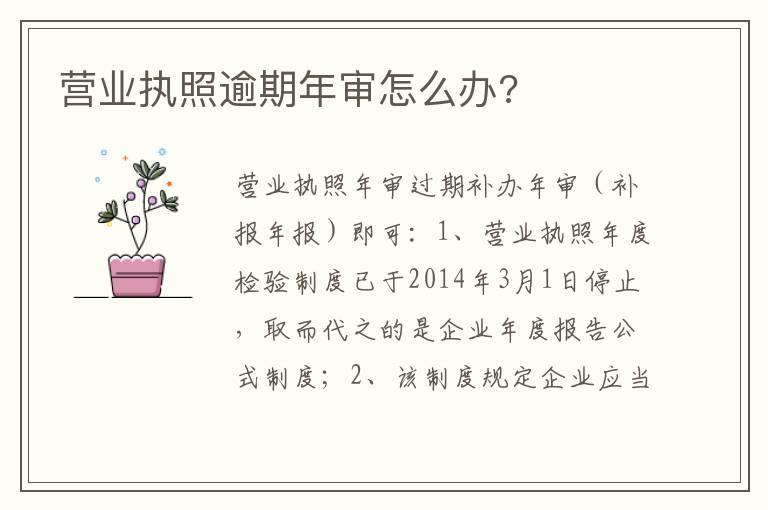 营业执照逾期年审怎么办?