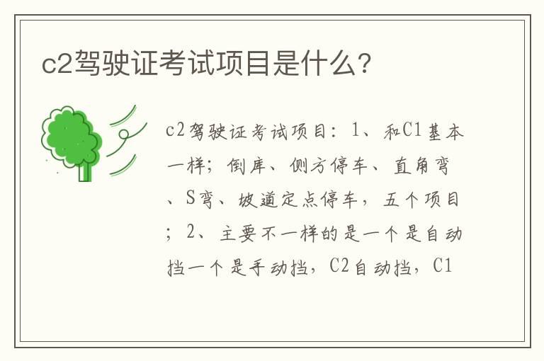 c2驾驶证考试项目是什么?