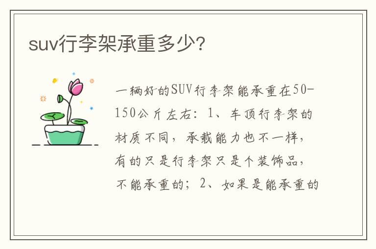 suv行李架承重多少?