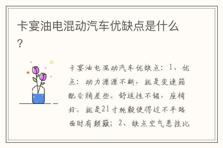 卡宴油电混动汽车优缺点是什么?