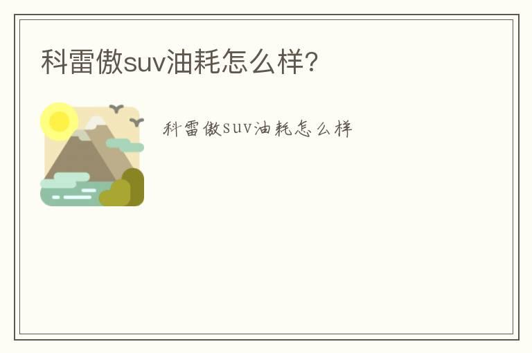 科雷傲suv油耗怎么样?