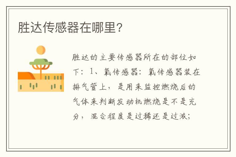 胜达传感器在哪里?