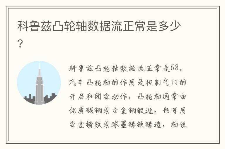 科鲁兹凸轮轴数据流正常是多少?