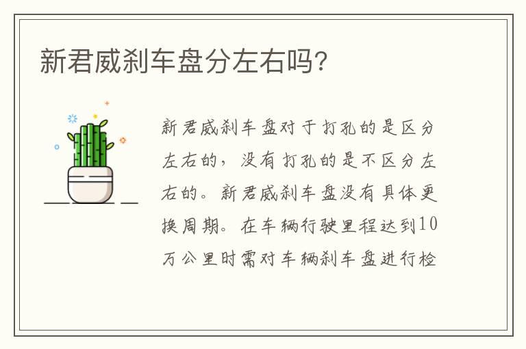 新君威刹车盘分左右吗?