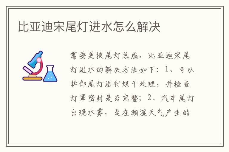 比亚迪宋尾灯进水怎么解决