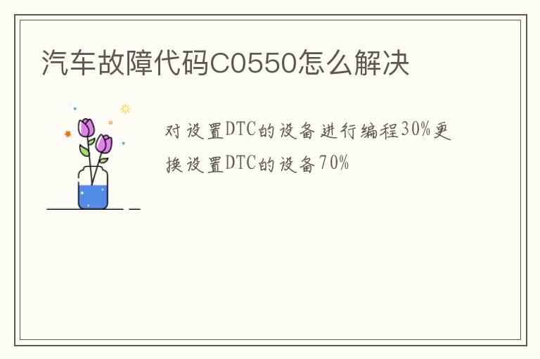 汽车故障代码C0550怎么解决