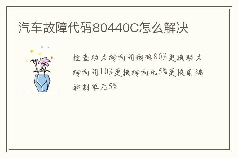汽车故障代码80440C怎么解决