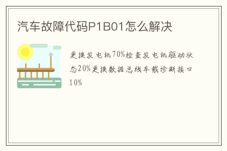 汽车故障代码P1B01怎么解决