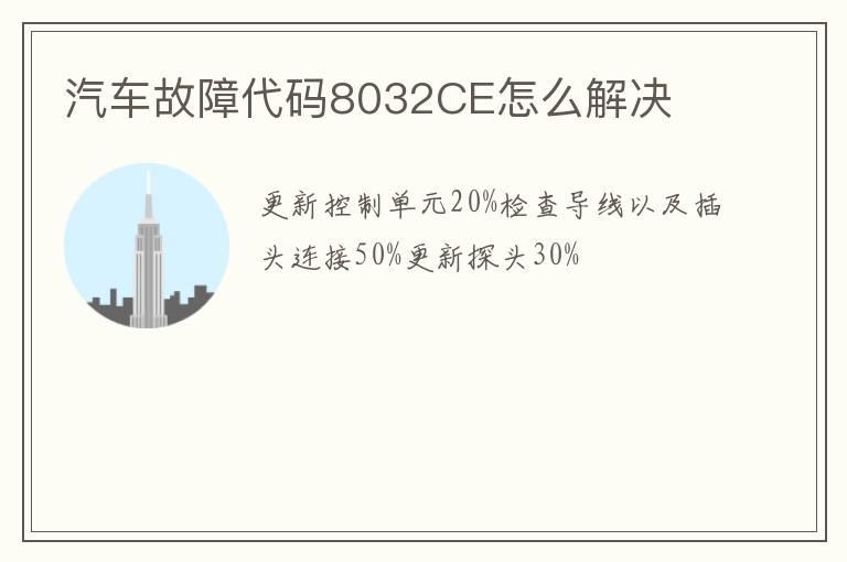 汽车故障代码8032CE怎么解决