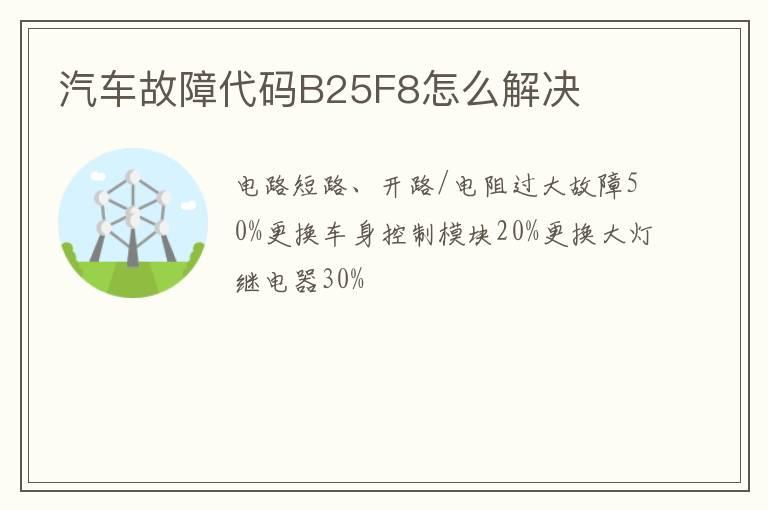 汽车故障代码B25F8怎么解决