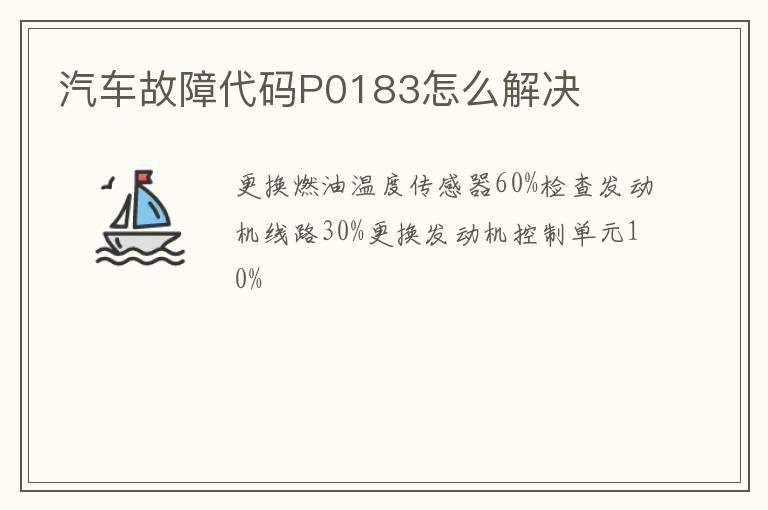 汽车故障代码P0183怎么解决