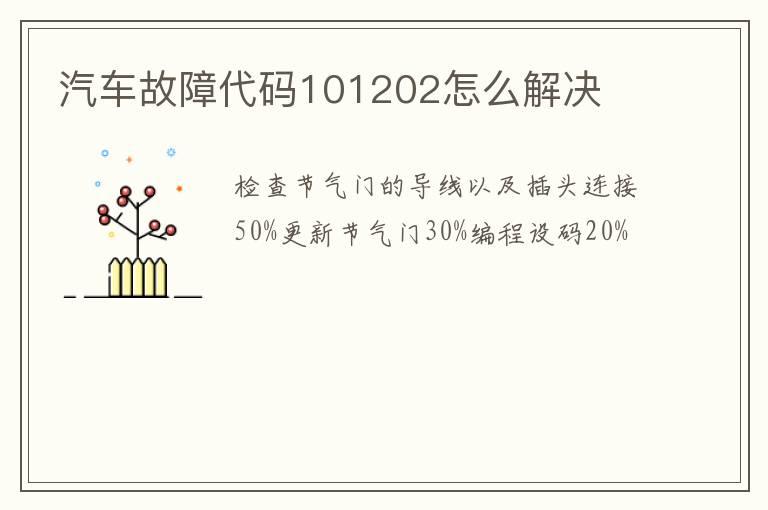 汽车故障代码101202怎么解决