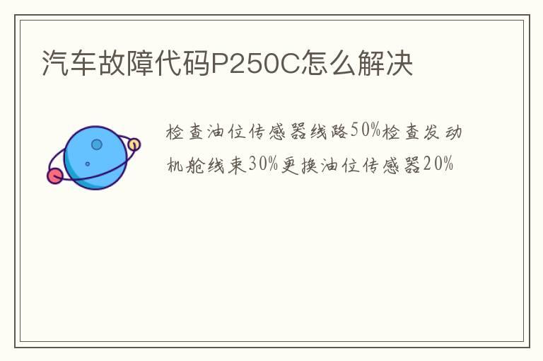 汽车故障代码P250C怎么解决