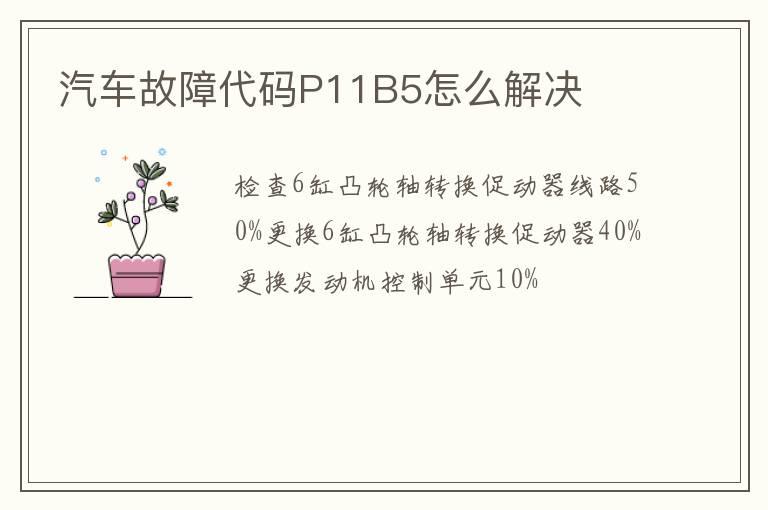 汽车故障代码P11B5怎么解决