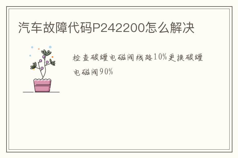 汽车故障代码P242200怎么解决