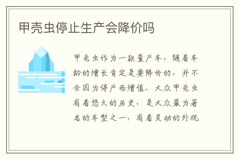 甲壳虫停止生产会降价吗
