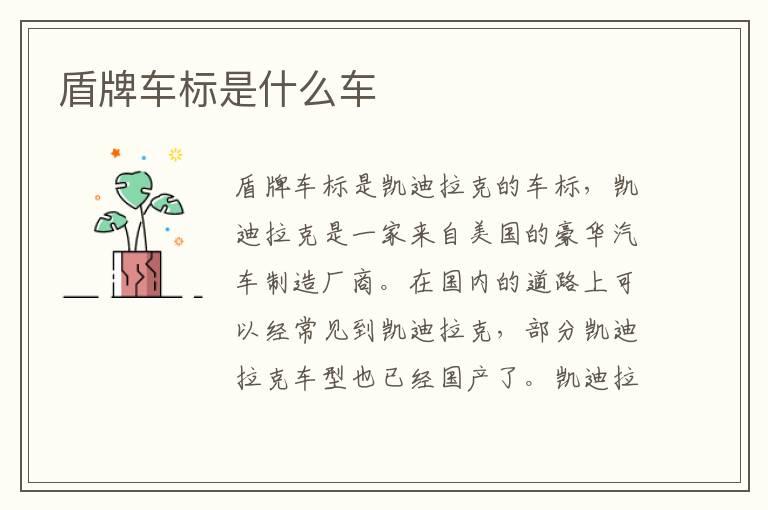 盾牌车标是什么车
