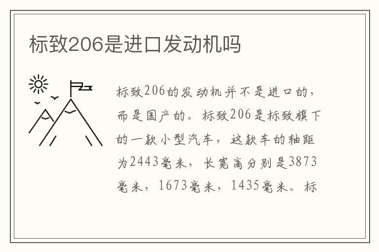 标致206是进口发动机吗