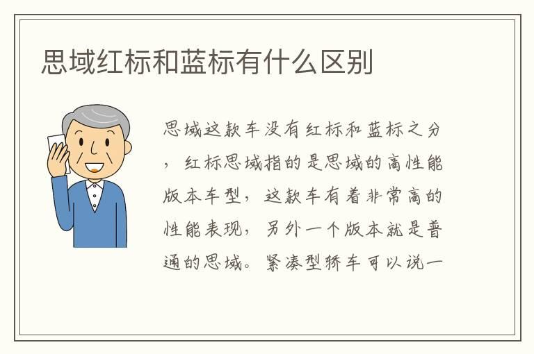 思域红标和蓝标有什么区别