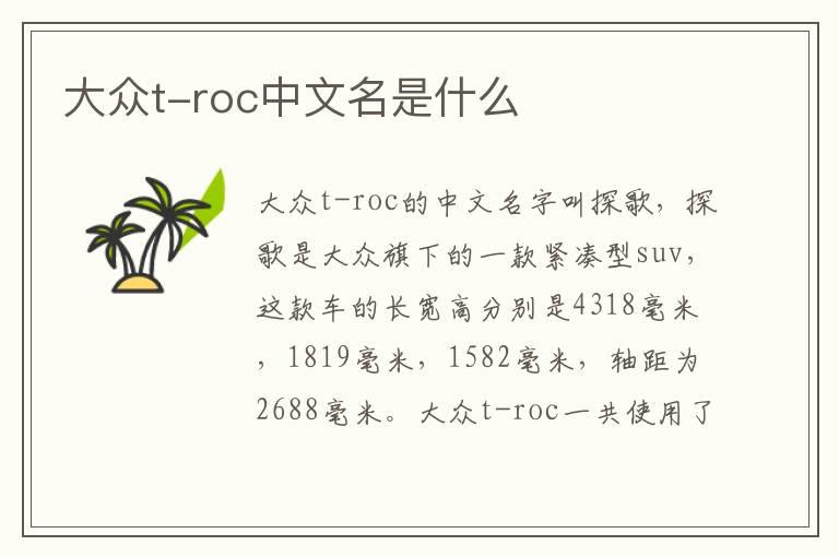 大众t-roc中文名是什么